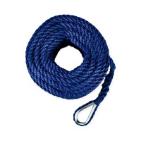 Якорный трехпрядный трос Skipper конец, 10 мм х 50 м, нейлон SK-TAN3ST1050BL