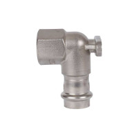 Угольник ROMMER настенный, с креплением, впр-вр, 15x1/2, из нержавеющей стали, прессовой Rss-0011-001512 RG0091KSNOI0PN