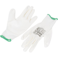 Нейлоновые перчатки с полиуретановым покрытием Gward белые, р.М 12 пар PU1001W/M