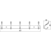 Планка с крючками Savol 5 крючков S-00115C 24296