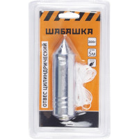 Цилиндрический отвес ШАБАШКА металл, шнур 5 м, 300 г 228539