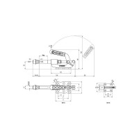 Зажим плунжерный с горизонтальным кронштейном KUKAMET, усилие 255 кг 521-3-Q12
