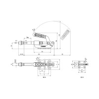 Зажим плунжерный с горизонтальным кронштейном KUKAMET, усилие 255 кг 521-3-Q14