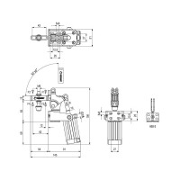Прижим пневматический вертикальный KUKAMET, усилие 122 кг 652-2