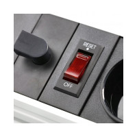 Врезной вертикальный удлинитель GTV camino, 2xschuko, 1xusb-a/5v, 1xtype-c/5v, беспроводная зарядка 10w, ночник, вилка провод 1,5м, черный AE-BPW2SCAM-20