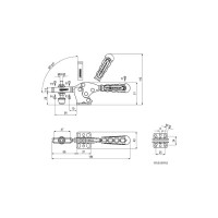 Прижим механический горизонтальный, нерж. сталь KUKAMET, усилие 102 кг S111-2