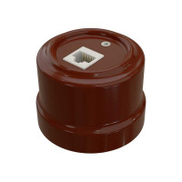 Компьютерная розетка Мезонинъ rj45, цвет - коричневый, серия "аврора", тм GE70342-04