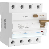 Устройство защитного отключения WERKEL 3p+n 40A 30mA AC 6kA a062565