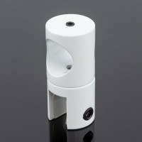 Держатель стекла SERVICE PLUS сквозной, ф19, белый матовый, латунь D02-507WM/brass