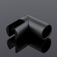 Держатель стекла SERVICE PLUS ф19, торцевой 90, черный матовый, латунь D02-509BLK/brass