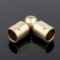 Соединитель трубы SERVICE PLUS ф19, 90-180, брашированное золото, латунь S02-510BGM/brass