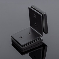 Коннектор стекло-стекло SERVICE PLUS 90, черный матовый, латунь K03-201BLK/brass