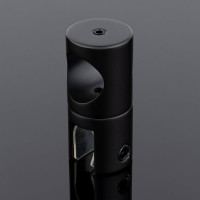 Держатель стекла SERVICE PLUS сквозной, ф19, черный матовый, латунь D02-507BLK/brass