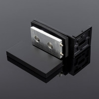 Коннектор стена-стекло SERVICE PLUS 90, с пластиной, черный матовый, sus304 K02-204BLK/sus304