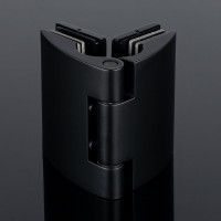 Петля стекло-стекло SERVICE PLUS 180/135, черный матовый, латунь P03-102BLK/brass