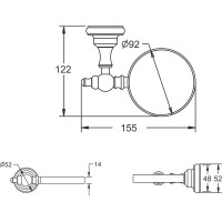 Настенный туалетный ёрш Rose RG1100Q