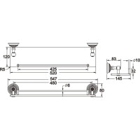 Стеклянная полка Rose одноярусная RG1419Q