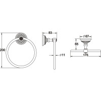 Полотенцедержатель Rose в форме кольца RG1406Q