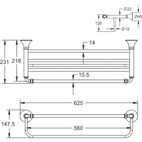 Полка для полотенца Rose металлическая RG1208