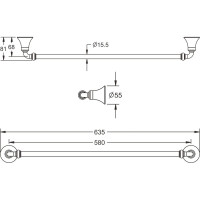 Полотенцедержатель Rose трубчатый RG1217