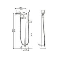 Напольный смеситель для ванны Rose R1322F