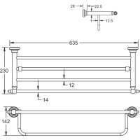 Полка для полотенца Rose металлическая RG1108Q