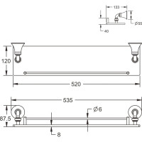 Стеклянная полка Rose одноярусная RG1219