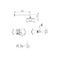 Встроенный настенный смеситель для ванны Rose R0235H