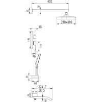 Встроенная душевая система Rose 3 в 1 R1535H