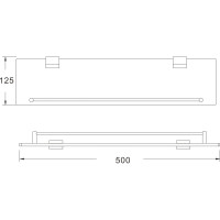 Стеклянная полка Rose одноярусная RG1719H