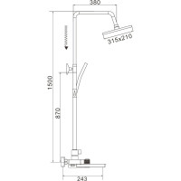 Душевая система с термостатом Rose R1896