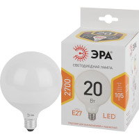 Светодиодная лампочка ЭРА STD LED G12020W2700KE27 E27 / Е27 20Вт шар теплый белый свет Б0049080