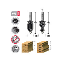 Фреза для карнизов и молдингов 25.4х41х90 мм, хв-к 12 мм, R=3.2 мм WOODWORK 971.125.12