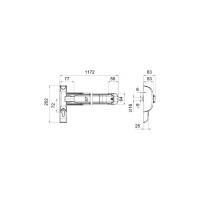 Клавишный механизм антипаник Doorlock PD910FR-PUSH 1170мм PZ72 mm, серебристый MG, огнестойкий 75448