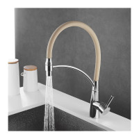 Смеситель для кухни SHEVANIK гибкий излив, золото S743-2