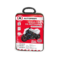 Чехол-тент на мотоцикл AUTOPROFI водонепроницаемый серый, peva + мягкая подкладка, 210x83x125 см MTB-600 (L)