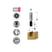 Фреза с радиусным торцом R=6.35 мм, 12.7х60 мм, S=12 мм WOODWORK 914.6019.12
