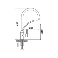 Смеситель для кухни Shevanik с гибким изливом S743H-3