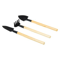 Набор для ухода за комнатными растениями INBLOOM совки 21-22 см, грабли 18 см ручки лакированные, металл, дерево 181-017