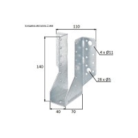 Держатель балки ALBERTS перфорированный, цинк, 40x139 мм 353773