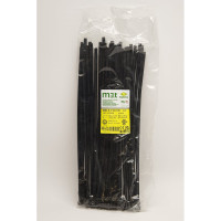 Кабельные стяжки с металлическим зубом в головке SapiSelco 360x7,5 мм, черные, уп. 50 шт. MET.3.2534R
