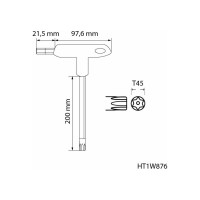 Ключ HOEGERT TECHNIK torx security, тип "Т", длинный, TT45 HT1W876