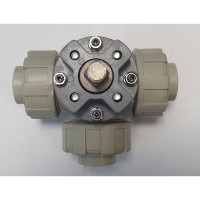 Трехходовой шаровой кран TECHNO 3015-PP полипропиленовый, под привод, DN15, рабочая температура -10~60C 650315