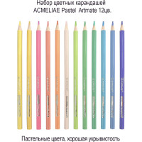 Набор цветных пастельных карандашей ACMELIAE pastel artmate 12 цветов, в картонном футляре 43742