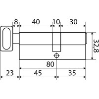 Цилиндровый механизм Стандарт MAX 80 (35x45В), SN, 5 кл. перф., ключ/верт. 14798