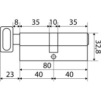Цилиндровый механизм Стандарт MAX 80 (40x40В), SN, 5 кл. перф., ключ/верт. 14797