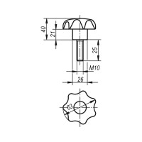 Звездообразная рукоятка KIPP K0155.41025X25