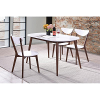 Обеденный стол Tetchair Max (макс) основание бук, столешница МДФ, 140x80x75 см, белый + коричневый 10465
