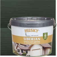 Акриловая краска для дерева HUSKY SIBERIAN темно-зеленый RAL 6020, 9 л 31947