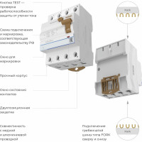 Устройство защитного отключения WERKEL 3p+n 63A 30mA AC 6kA a062566